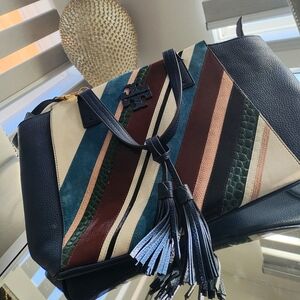 Tory Burch Thea Pieced Leather Satchel